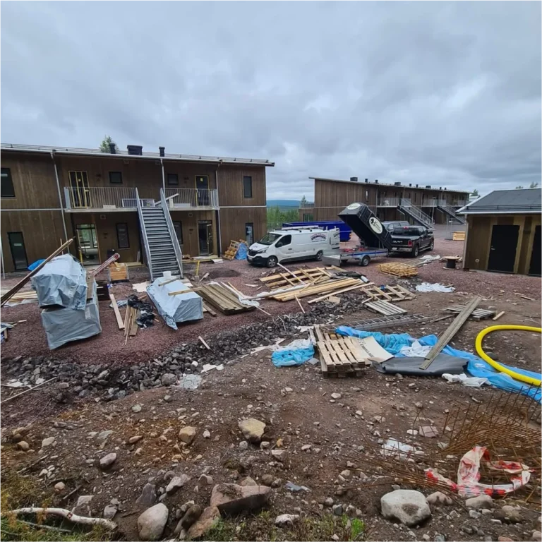 Brf Fjällblick i Sälens by under byggtiden