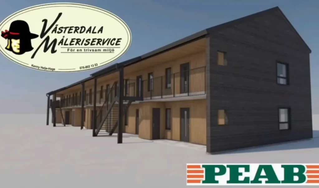 Illustration av Wasakölen i Lindvallen, Peabs lägenhetshus